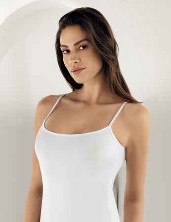 Sahinler Supreme Strap Tank Top White MB214 - Thumbnail