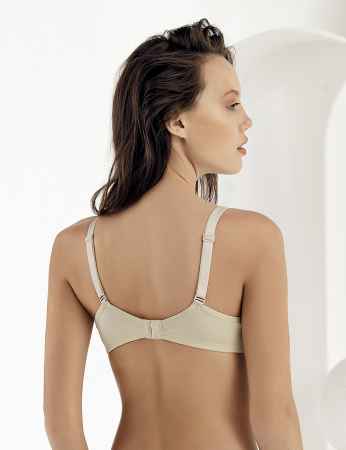 Sahinler Underwire Coverage Breastfeeding Bra Beige M9500 - Thumbnail