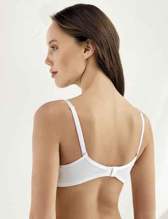 Sahinler Underwire Lace Push-up Bra White M9050 - Thumbnail