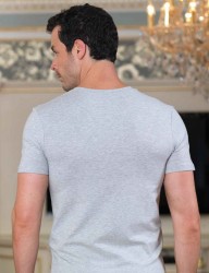 Şahinler - Sahinler Unterhemd geknöpft mit V-Ausschnitt grau ME100 (1)