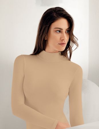 Şahinler - Şahinler Uzun Kollu Balıkçı Yaka Body Ten MB1036-TEN Şahinler - Şahinler Uzun Kollu Balıkçı Yaka Body Ten MB1036-TEN