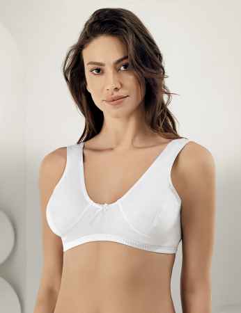 Sahinler Wide Bustier Singlet Bra White MB016 - Thumbnail