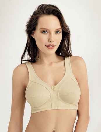 Sahinler Wide Strap Minimiser Bra Ecru M8010 - Thumbnail