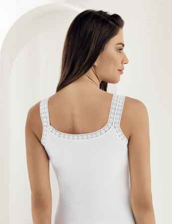 Şahinler - Şahinler Çift Askı Dantelli Atlet Beyaz MB614 (1)